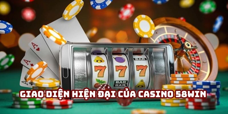 Giao diện hiện đại của Casino 58win với các trò chơi slot nổi bật